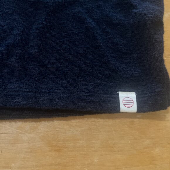 Marine Layer Terry Out Polo Navy Multistripe Short Sleeve Palm Trees Mens L/XL - Picture 8 of 12